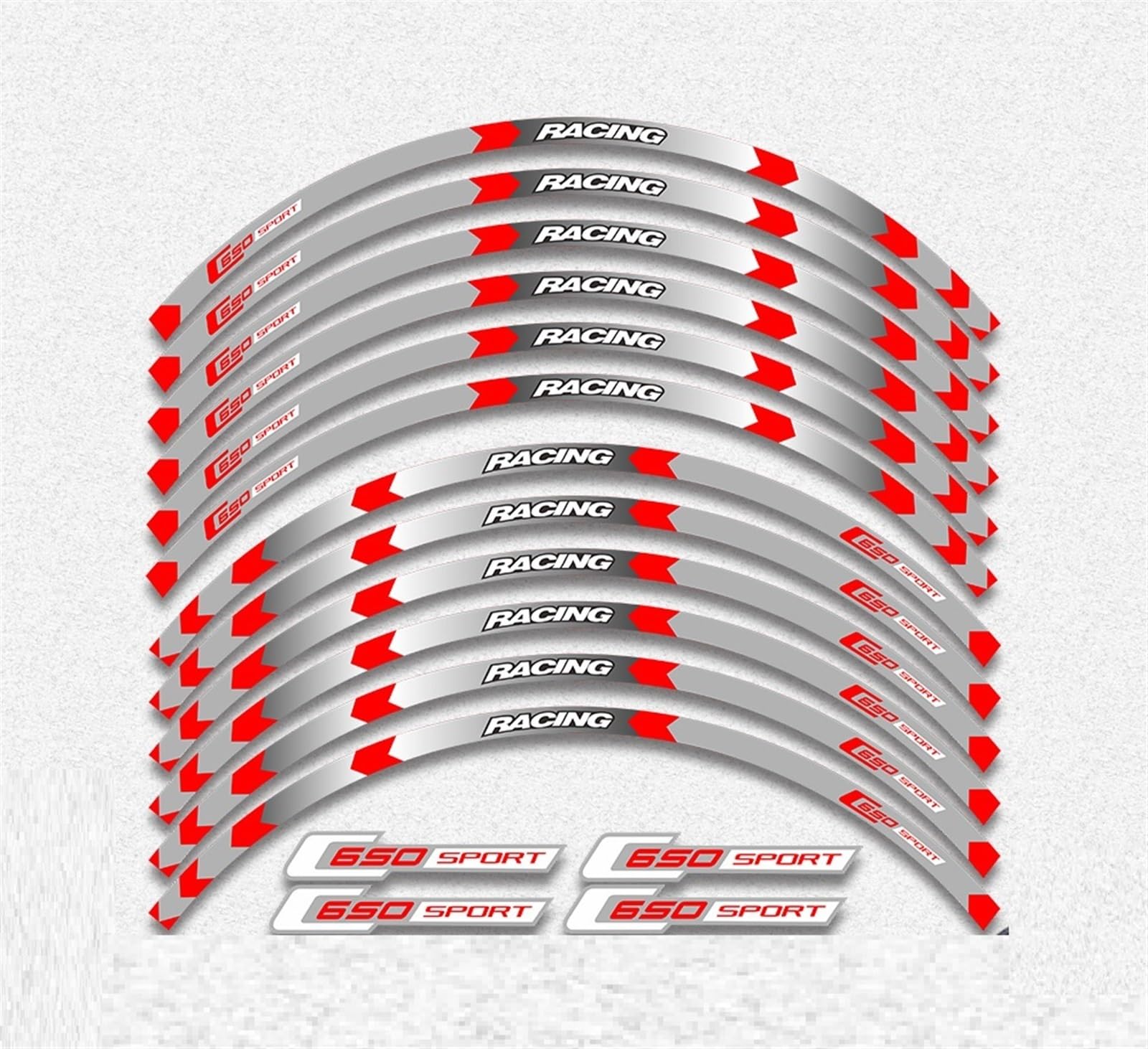 NINOMA Motorrad Rennausrüstung Zubehör Rad Reifen Felge Dekoration Adhesive Reflektierender Aufkleber Aufkleber Für C650 Sport (Color : 6)