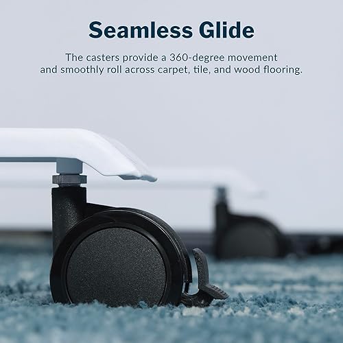 Miniatura 5 de Vari Ruedas giratorias para escritorio eléctrico de pie, fácil instalación y movimiento de 360 grados (juego de 4)