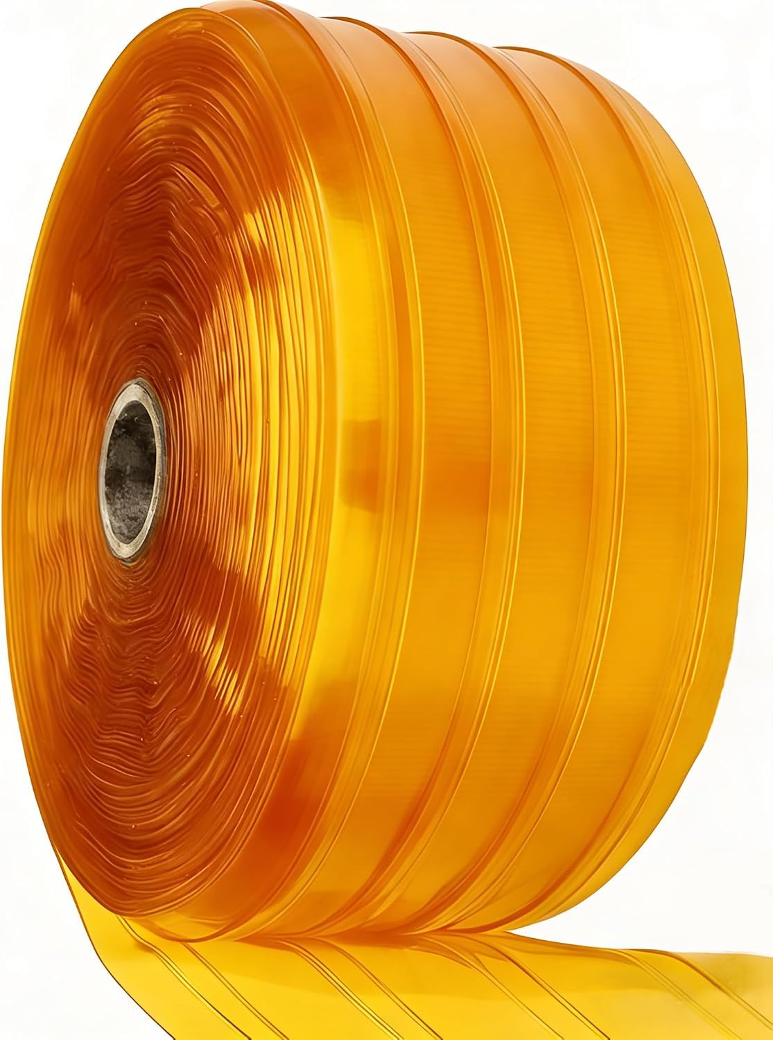 Ribbed Yellow PVC Strip Curtain 7" Width x 1200" Height - Plastic Vinyl Door Strips for Food Processing, Warehouse and Commercial Kitchen Anti-Scratch Door Curtain AP1474