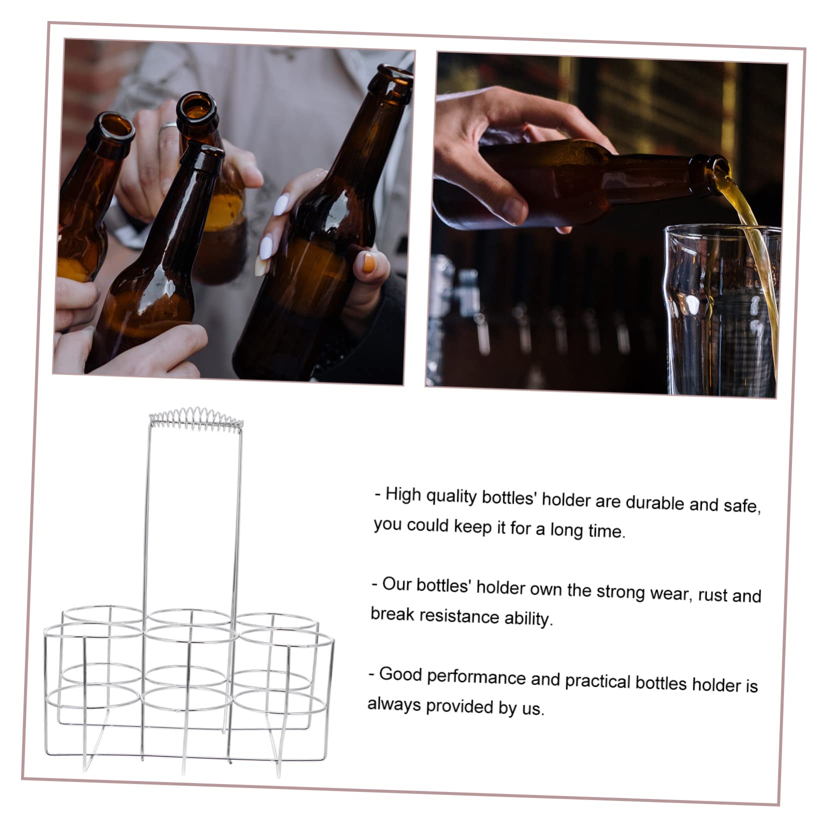 Bierdosenhalter aus Edelstahl für tragbare Bieraufbewahrung und einfachen Biertransport, silberner Bierträgerkorb