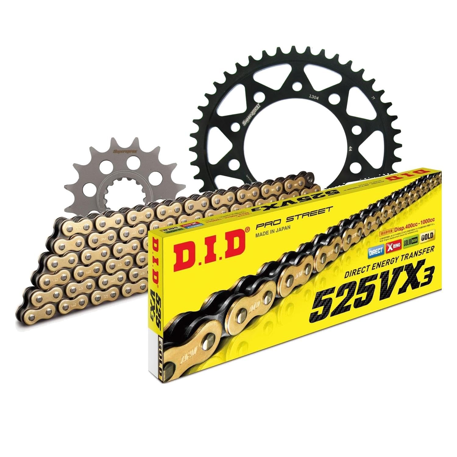 Kettensatz DID Stahl 525VX3 / 108 Endlos für Honda CBR F 600 ccm Bj. 1999-2000