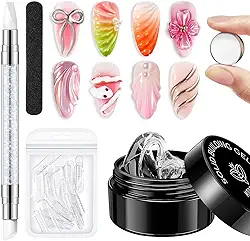 modelones Gel Construtor De Unhas Sólido, Kit 3D Para Extensões E Esculturas, Transparente Rígido Não Pegajoso Artísticas Em Salão Ou Manicure Caseira, Luz Uv Necessária