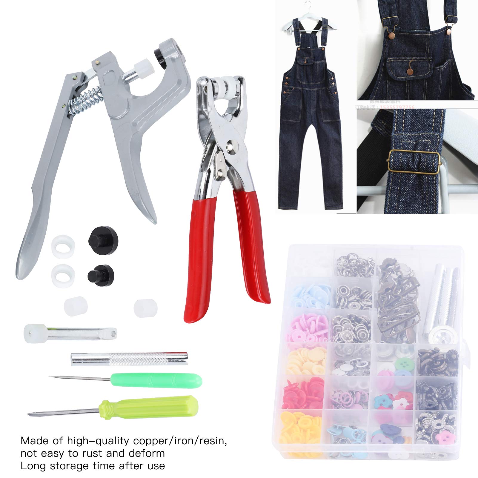 Set di Bottoni Automatici Kit di Bottoni Automatici Bottone Tich Accessori Per Abbigliamento in Metallo Strumento Per Cucire