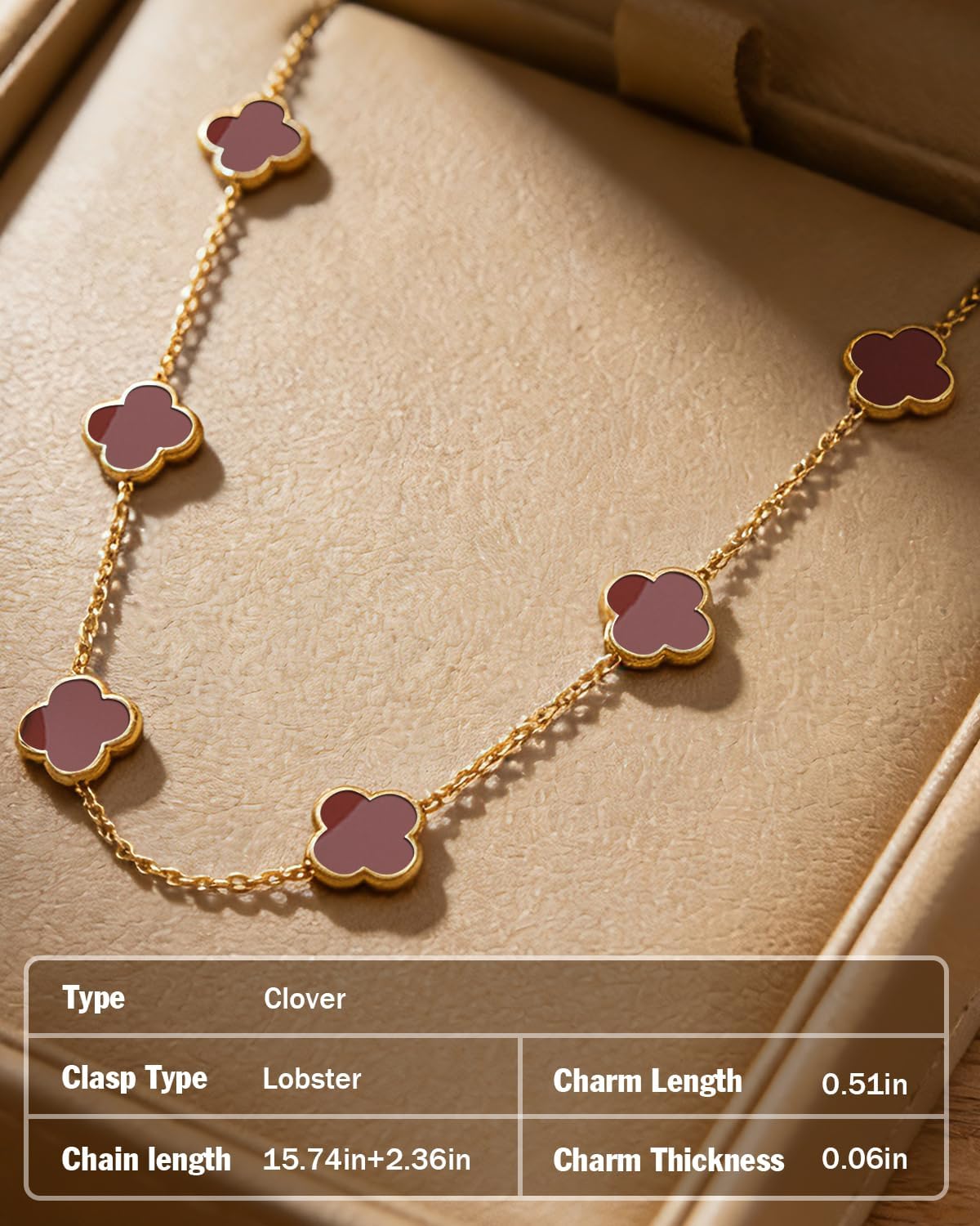 18K Gold/Silver Plated Four Leaf Clover Necklace Dainty Non Tarnish Gold Necklace for Women Trendy Lucky Jewelry Gift Valentines Day Gifts - Image 5