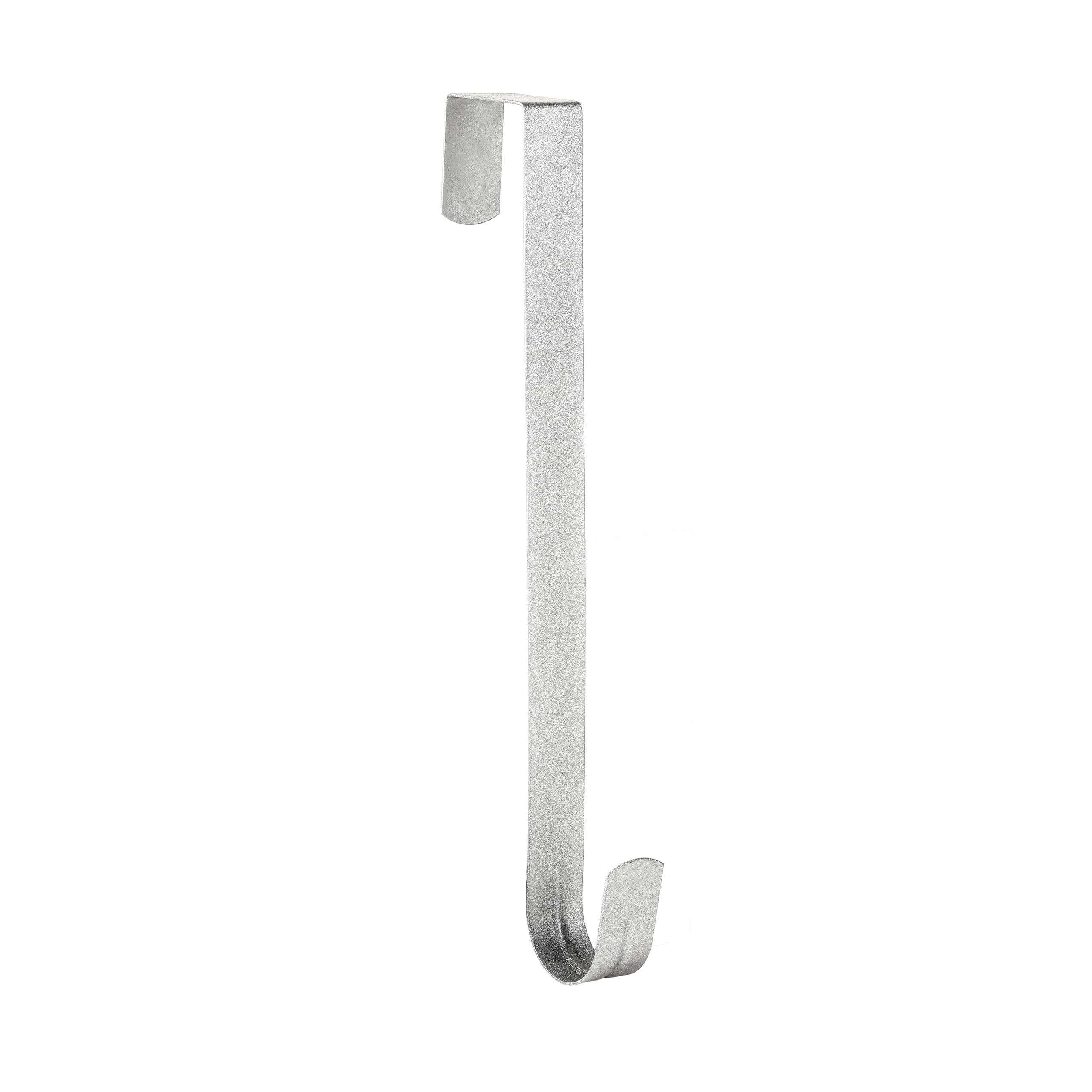 Slim Over The Door Wreath Hanger for Front Door, 12" Silver 2 Pack