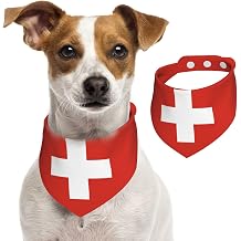 Swiss Flag Pet Double Sided Triangle Scarf Dog Dining Bib Cat Hygiene Bandana
