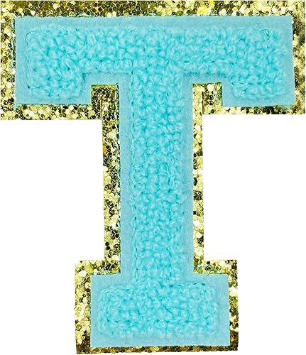 Miniatura 55 de Jongdari Letras termo-adhesivas de felpilla para ropa, parches de letras del alfabeto con brillantina para coser, con adhesivo planchado, 4