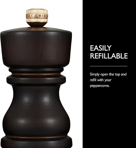 Miniatura 5 de Cole & Mason H233016 London - Molinillo de pimienta de madera de chocolate, mecanismo de precisión + carbono, molinillo de pimienta con molienda