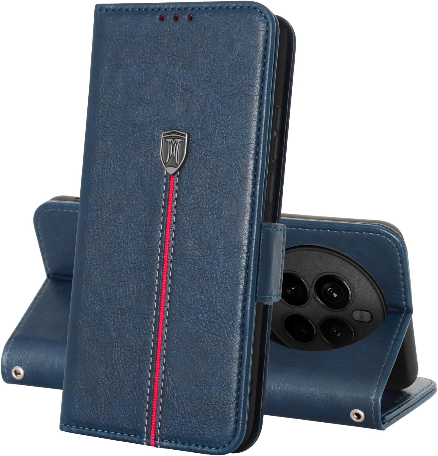 Realme 12 Pro/Realme 12 Pro+/Plus 5G Case, Magnetic Leather Wallet Card Slots Phone Case, Flip Silicone TPU Bumper Protective Cover with Kickstand, Shockproof Book Case for Realme 12 Pro Blue