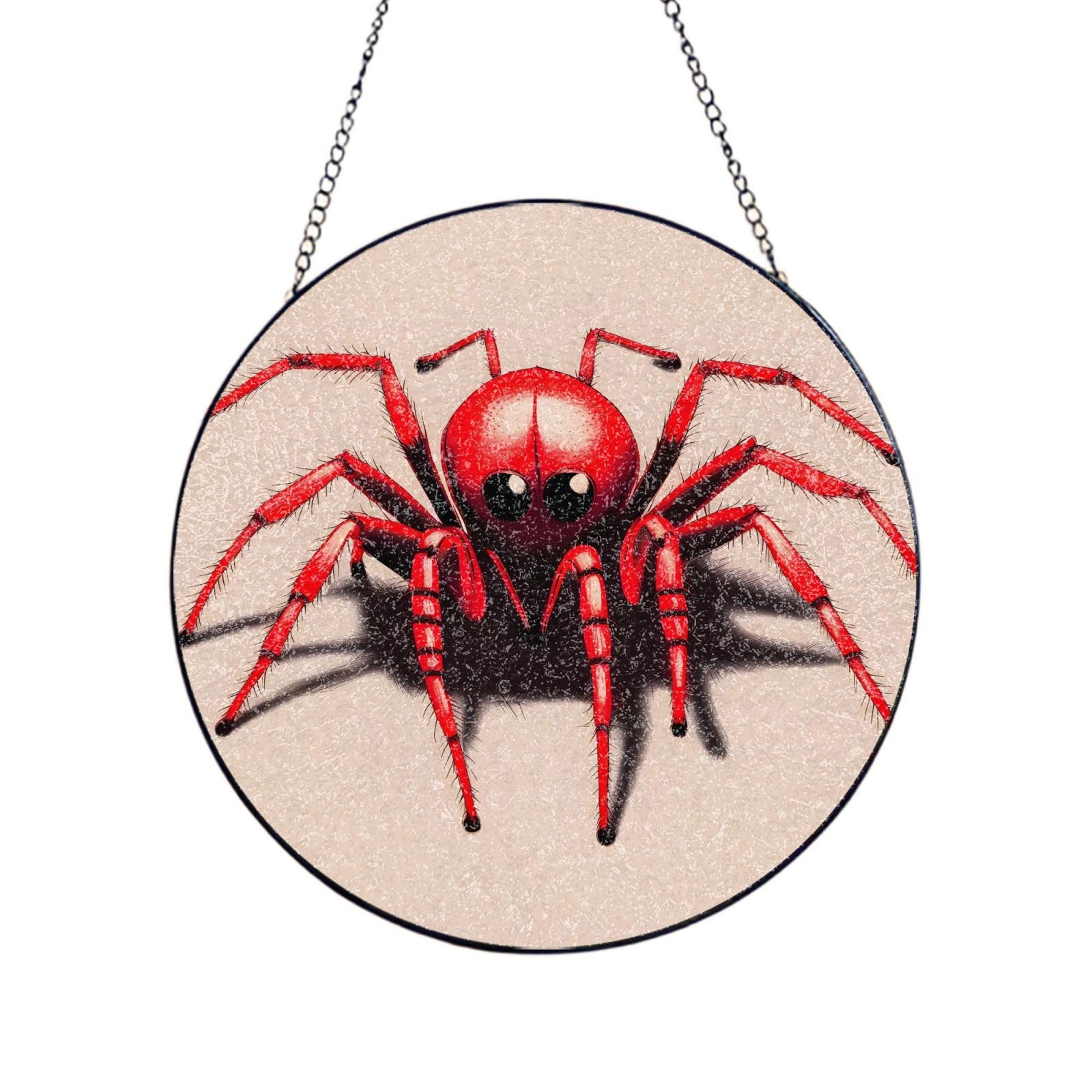 Attrape-soleil araignée rouge verre teinté fenêtre jardin balcon déco 20 cm