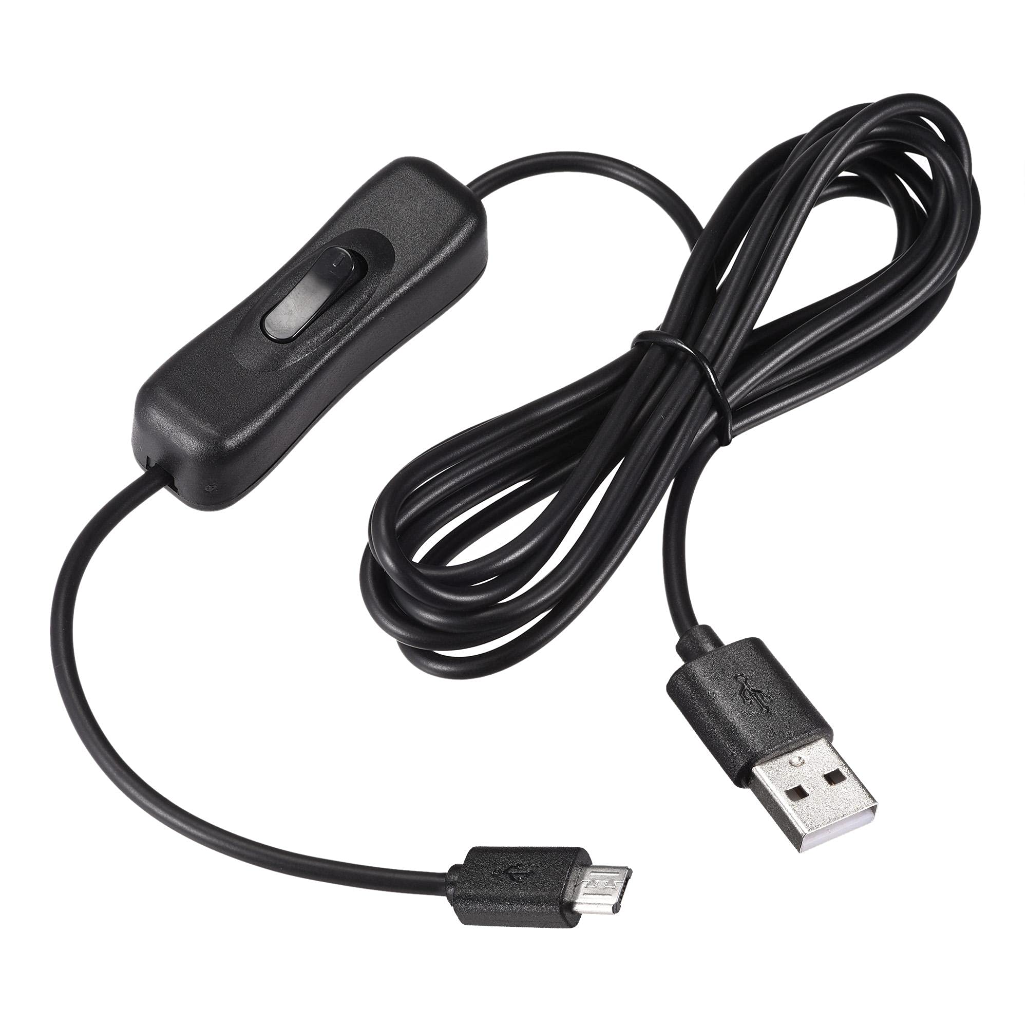 2x USB Verlängerungskabel 90cm Mit Ein/Aus Schalter | Schwarz | Für Lüfter, LEDs, Webcam