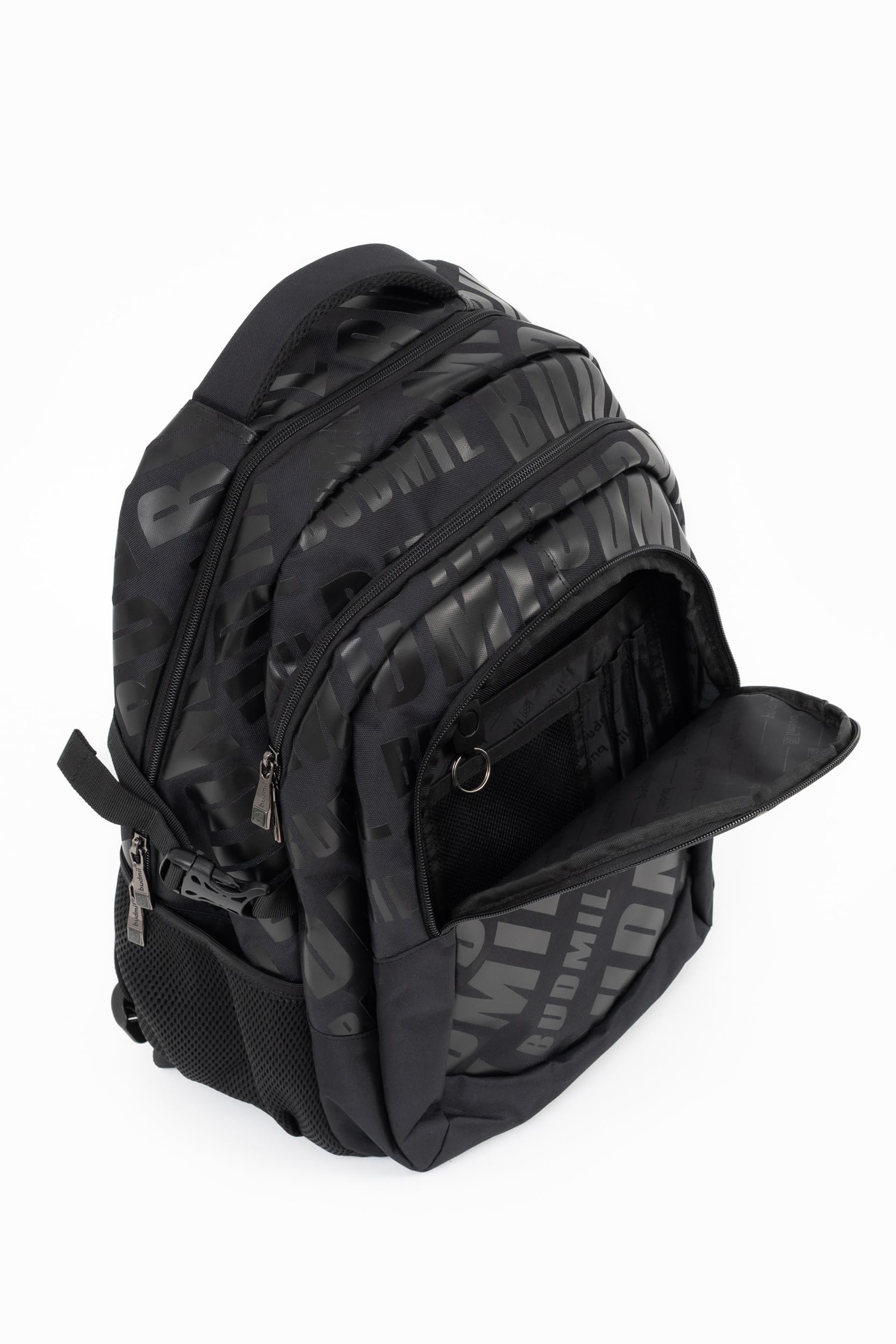 budmil ergonomischer Schulrucksack für Jungen und Mädchen 32L - für Teenager Kinder ab Klasse 5 - wasserabweisend - Rucksack mit 3 Fächer & belüftete Rückseite (Edwin Black)