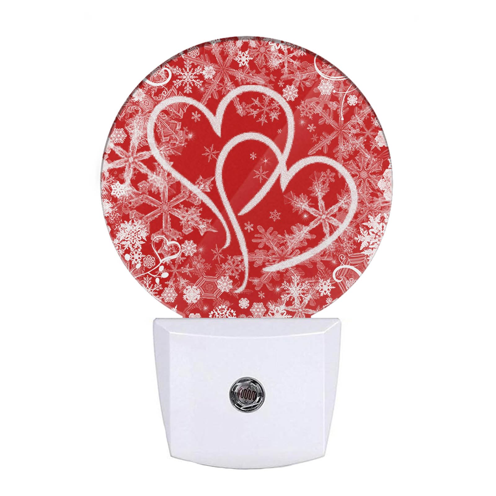 EKOBLA Red Sweet Hearts Plug-in Nightlights Valentine's Day Love Symbol Flowers Night Lights Plug into Wall Dusk to Dawn Sensor LED Lamp for Hallway
