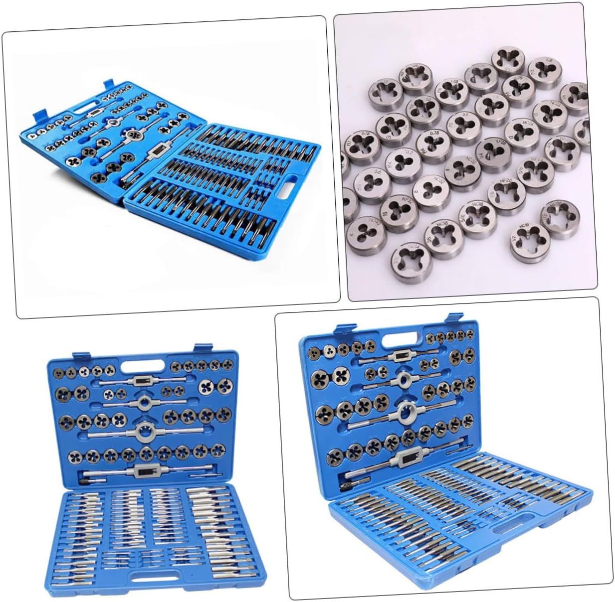 110pcs Metric Tap and Die Set with Ratchet Wrenches, Steel Screw Threading Tool Kit for Internal and External Threads, Portable Case for Workshop and Garage Use