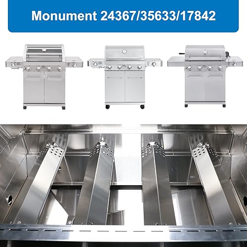 Miniatura 2 de Uniflasy Piezas de parrilla para Kitchenaid 720-0954, 720-0954GA, 720-0733A, 720-0745B, Kitchen Aid 4 quemadores, quemador de acero inoxidable,