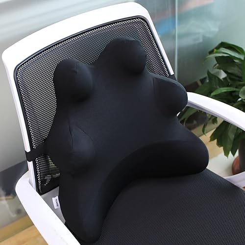 Almohada de apoyo lumbar para silla Ofiice, soporte ergonómico patentado para aliviar el dolor de espalda con correa ajustable, almohada de apoyo