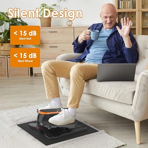 Miniatura 6 de Máquina elíptica debajo del escritorio para personas mayores, 12 velocidades, ejercitador de piernas mientras se está sentado para personas mayores