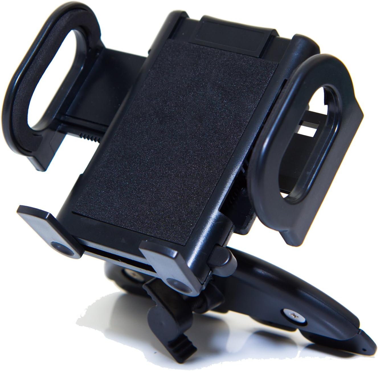 The GizMount Universal CD Slot Phone Mount - Best Cell Phone Holder, GPS & mp3 Player Cradle for Car - Adjustable Arms Extend (2" to 4.5") Accommodates Most Hand-Held Devices - CD Phone Mount
