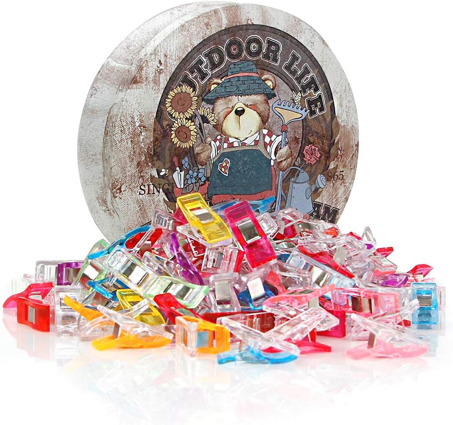 Multipurpose Sewing Clips Pack of 160, with Premium Storage Tin Box Package, Assorted Colors