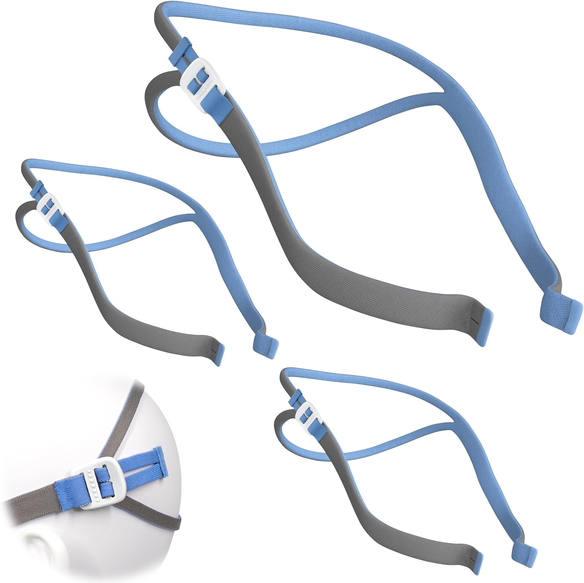 3 Pack Latest Version CPAP Headgear for Airfit P10 & Airfit N30- Advanced Upgraded P10 N30 Strap, Super Elastic Adjustment Straps Great-Value Supplies