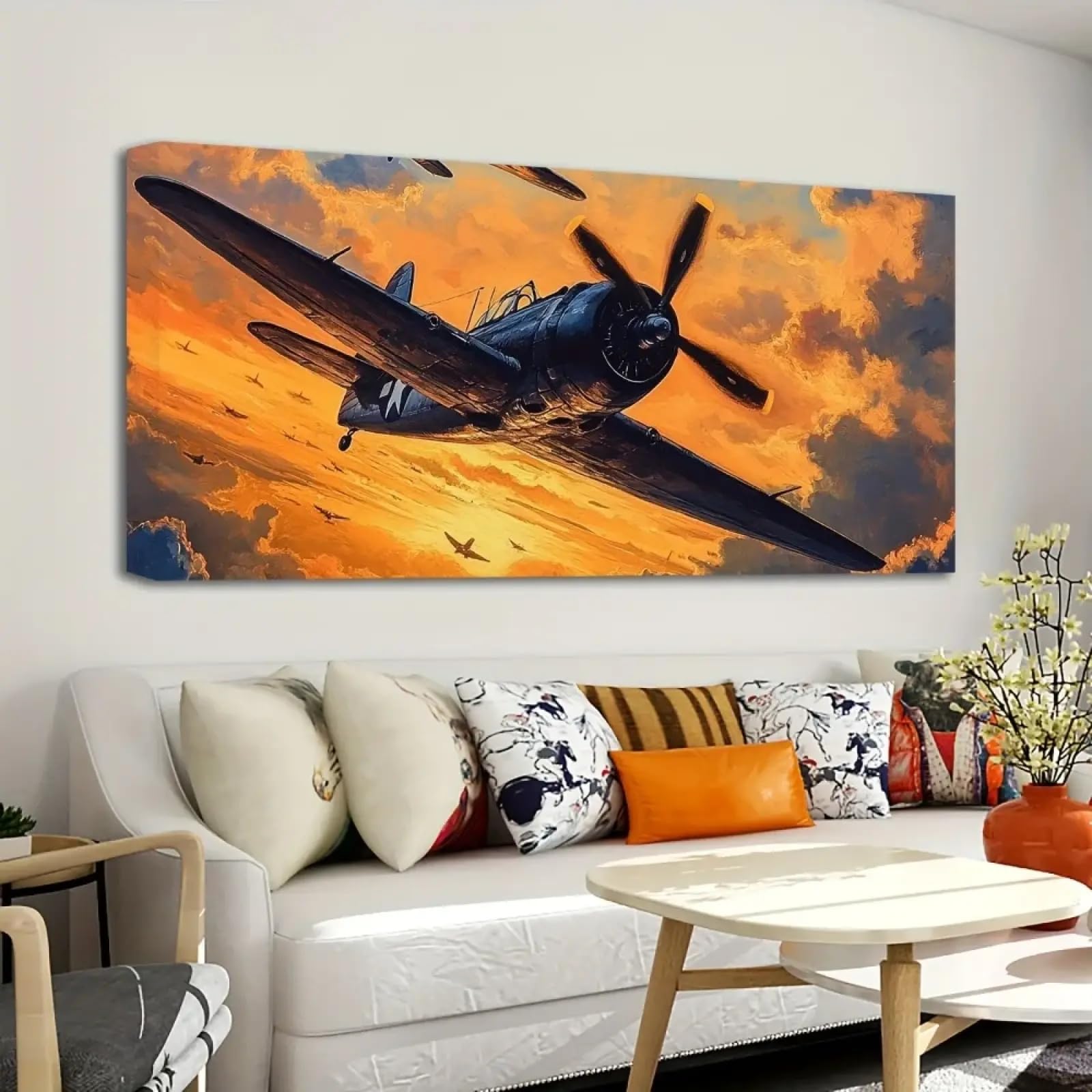 Art mural grand format 140cm pour combler un grand mur vide salon - 8