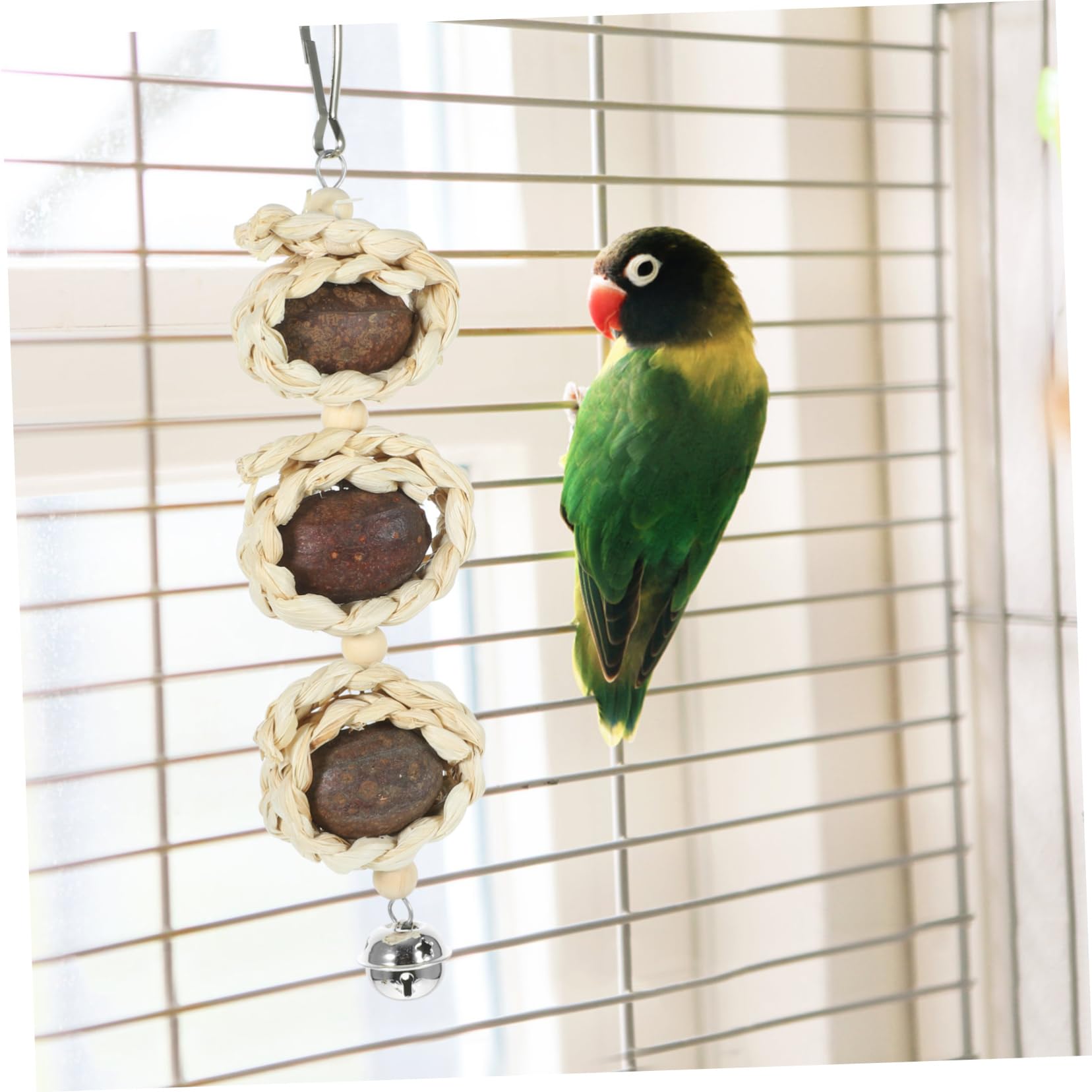 Toddmomy 5Pcs Parrot Biting Wood Chewing for Birds Fun Hanging Accessories for Parakeet Cage Durable and Sturdy Design for Engaging Play
