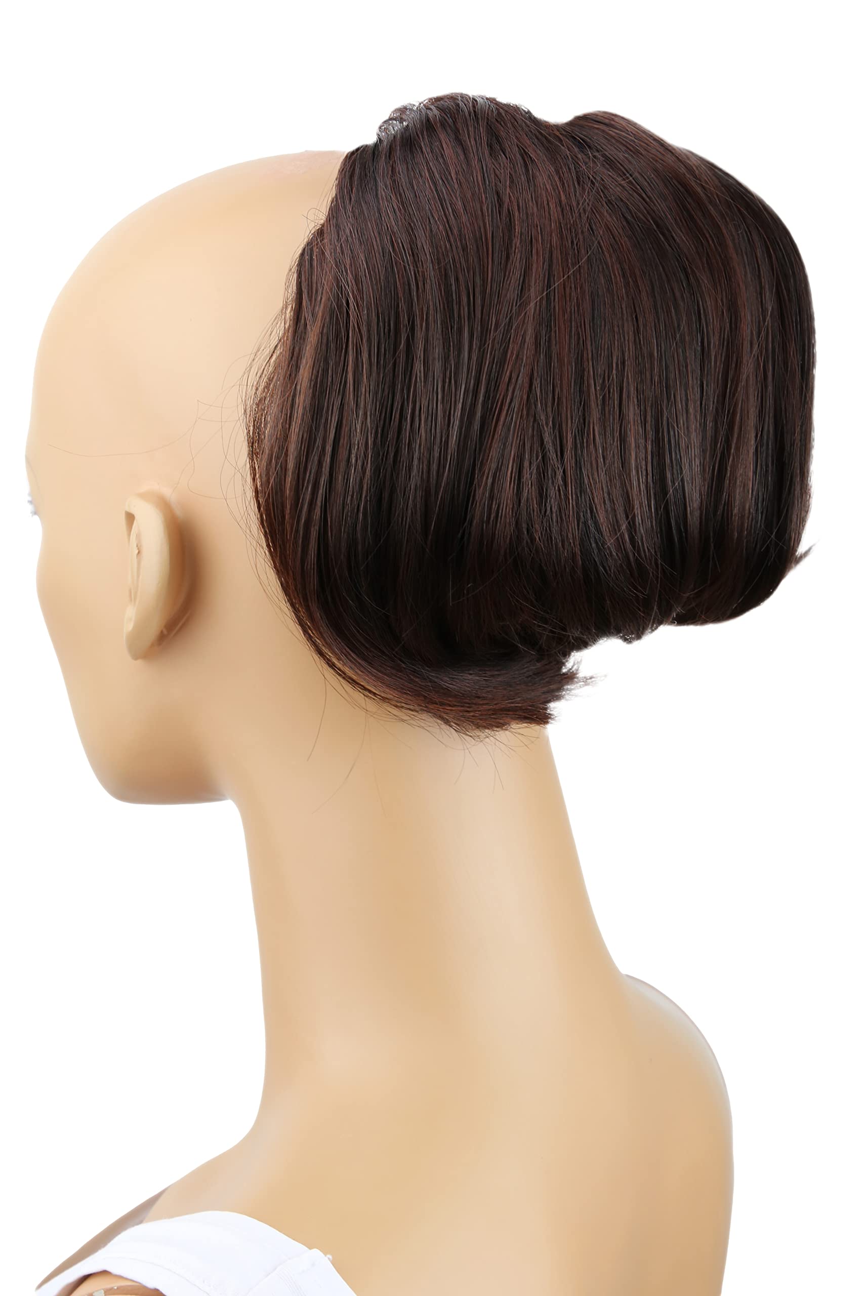 CAISHA Chignon Pezzo Di Capelli Treccia Chignon Chignon Hepburn Cravatta Per Capelli Updos Marrone Scuro Mix HD5