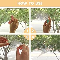 Vista 7 de DailyTresaures - 33 calcomanías anticolisión para ventana, de vinilo de prisma multiformas, con 6 reflectores en forma de espiral para golpes