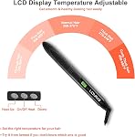 LOVANI Professional Flat Iron 450F LCD Display Salon Super Slim Hair Straightener with Heat Resistant Bag,2 Salon Clips Black