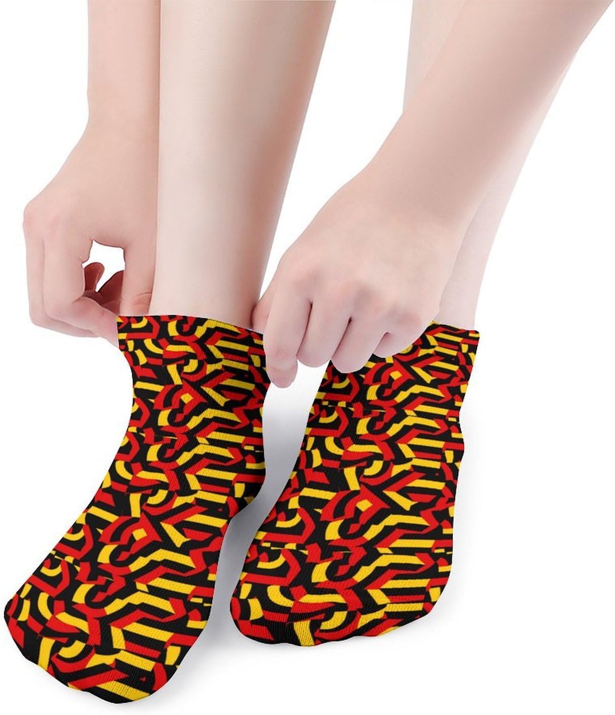 Abstract German Flag 5 Pairs Low Cut Ankle Socks Casual Liner Sock No Show Invisible Socks for Men Women