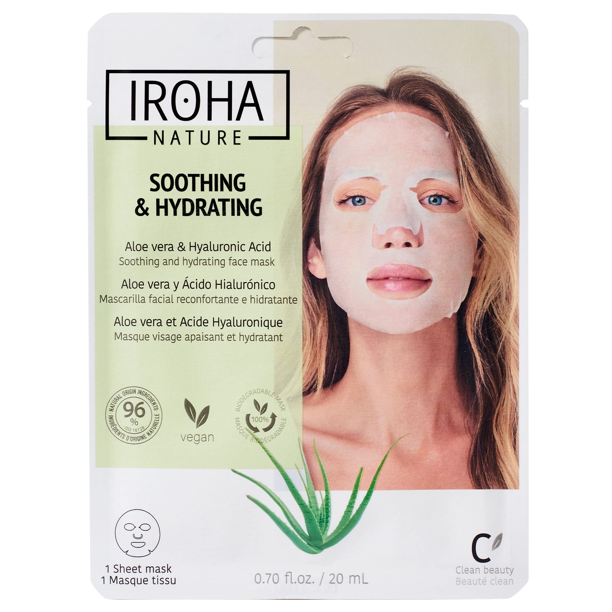 Iroha Nature - MOISTURIZING sheet Mask - Aloe Vera