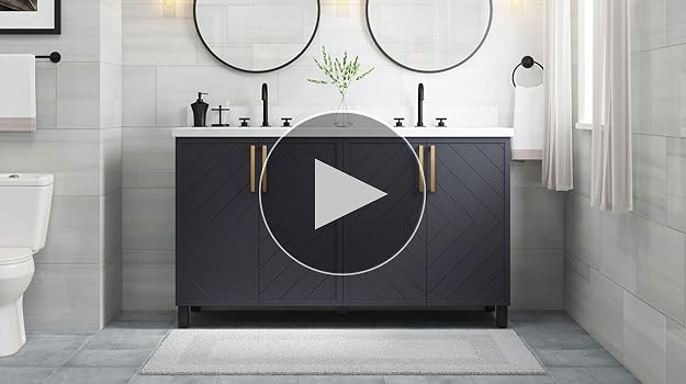 4181 midnight blue 600mm×650mm new Roundstone Midnight Blue 30-Inch Single Bathroom Vanity with