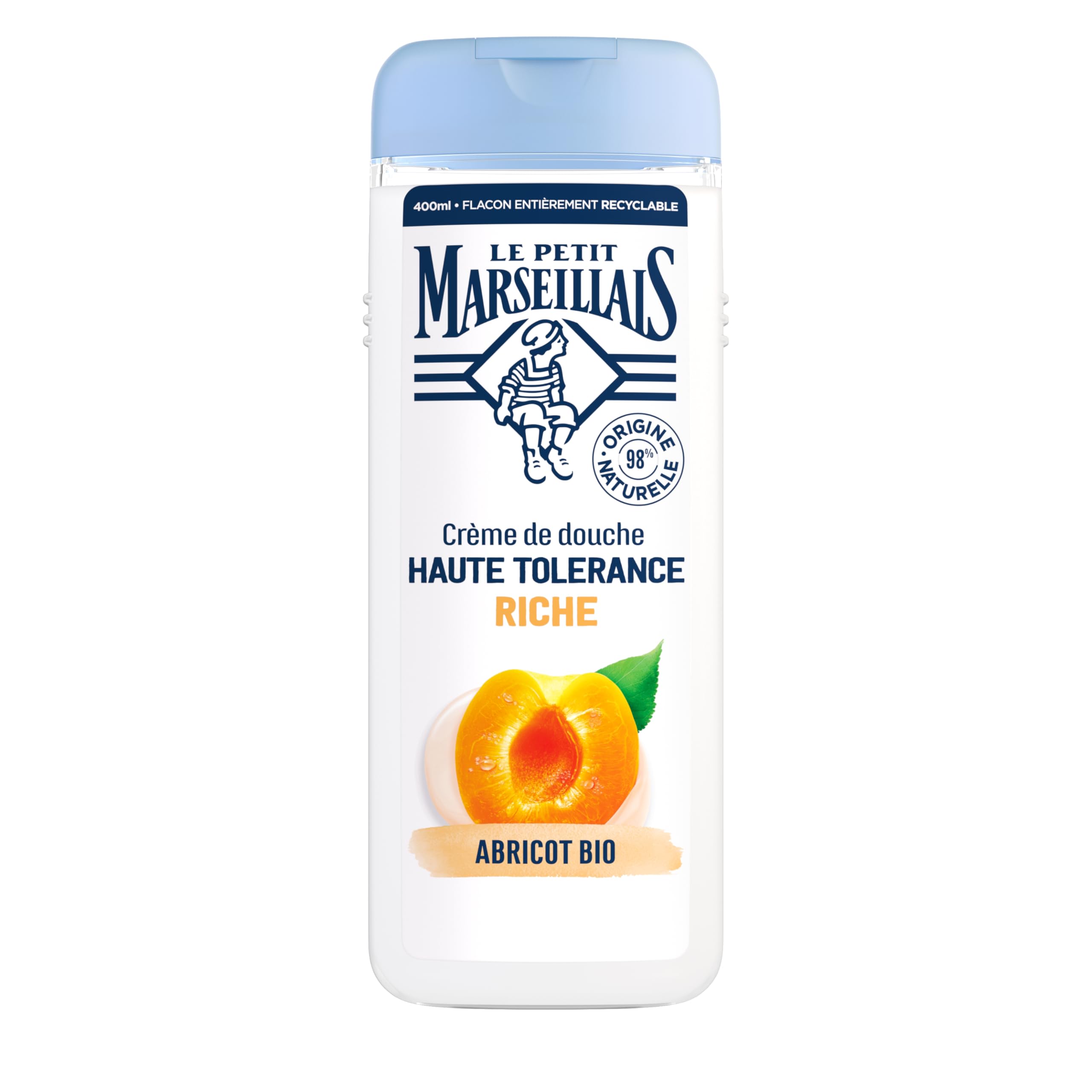 Le Petit Marseillais | Duschcreme mit hoher Toleranz Rich Aprikose Bio (400 ml Flasche) – 98% Inhaltsstoffe natürlichen Ursprungs – Duschgel für trockene und empfindliche Haut