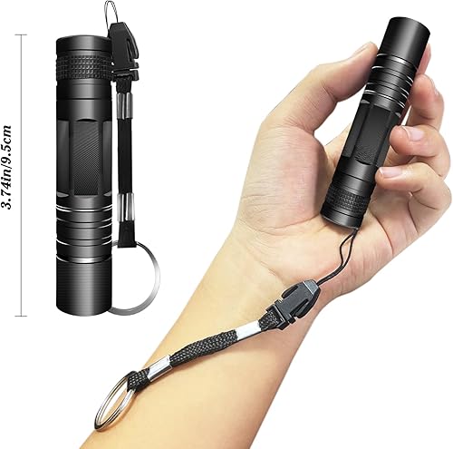 Miniatura 2 de CZS Mini linterna, paquete de 5 linternas pequeñas, linternas LED de alto lúmenes, linterna de bolsillo impermeable, linterna táctica alimentada por