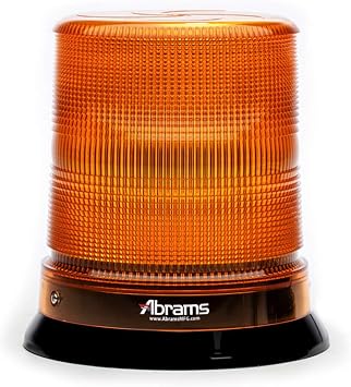 Abrams 7" Inch StarEye LED Beacon Dome [12 LED] [36W] Roof Top Permanent Mount [SAE Class-1] [30+ Flash Patterns] [IP67] Construction Vehicle Cars and Trucks Amber Flashing Warning Strobe Beacon Light