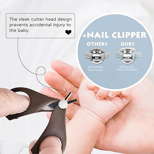 Miniatura 2 de Juego de cortaúñas para bebés, juego de manicura y pedicura con estuche lindo. Set de regalo de aseo para bebés para recién nacidos, bebés y niños