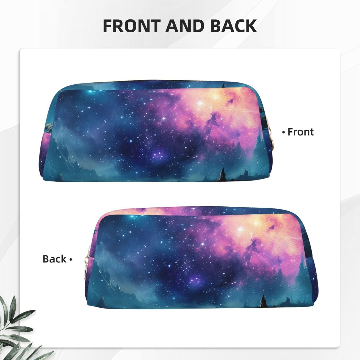 Leather Makeup Bag for Purse Travel Portable Small Pencil Bags for Women Men Cool star river Cosmetic Bag with Zipper Pencil Pouch Aesthetic Coin Pouch Adults Desk Organizer image 3