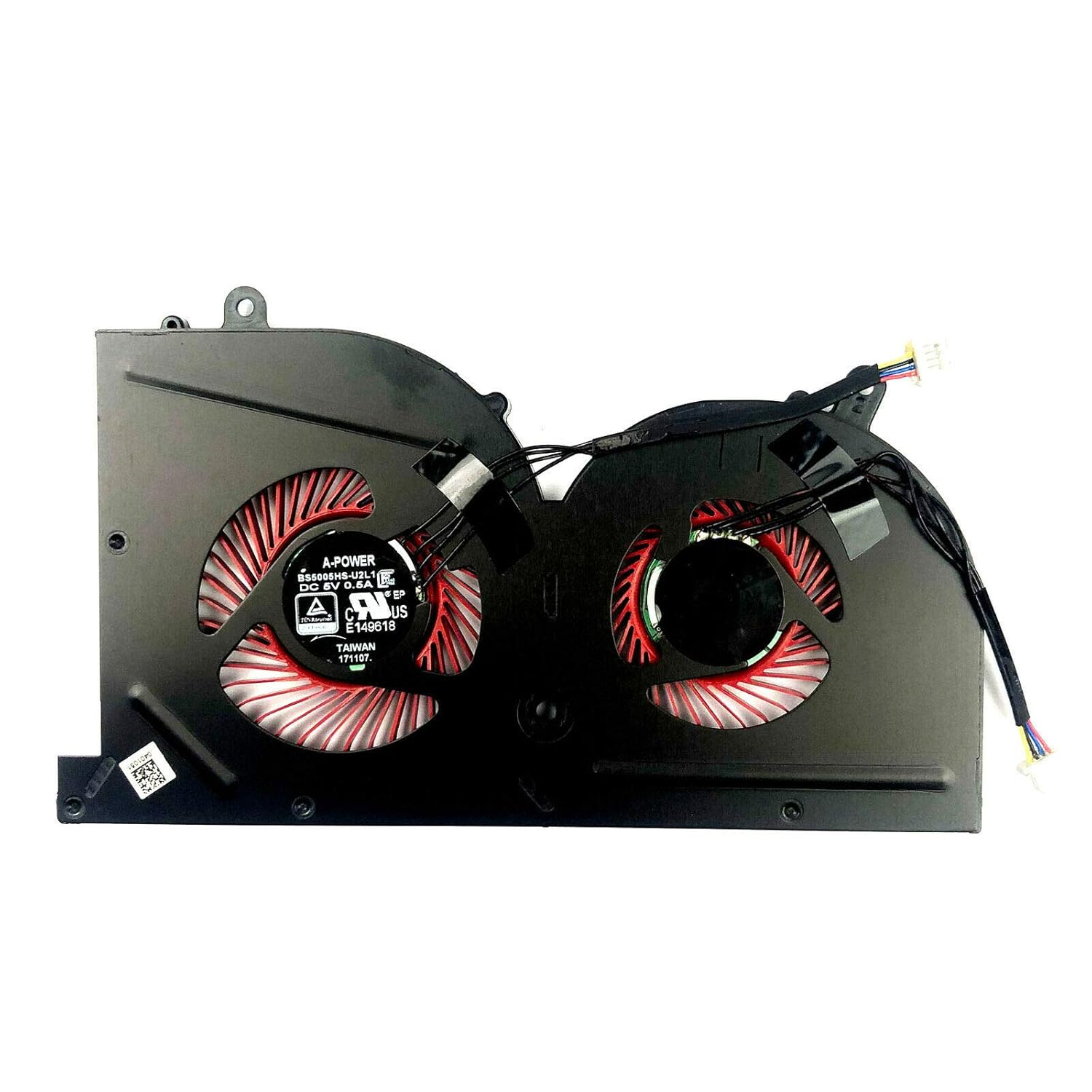 BestParts CPU + GPU Cooling Fan for MSI GS63 GS63VR GS73 GS73VR (Pair Fans, 12V, 4-Pin, 20dB, Laptop)