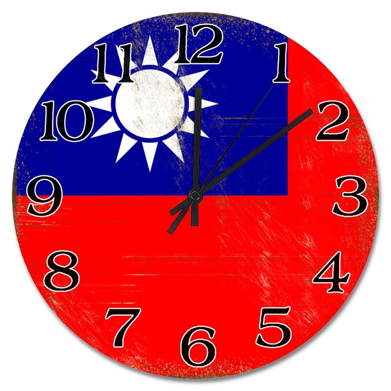Horloge murale bois silencieuse décoration cuisine salon 25cm Taiwan