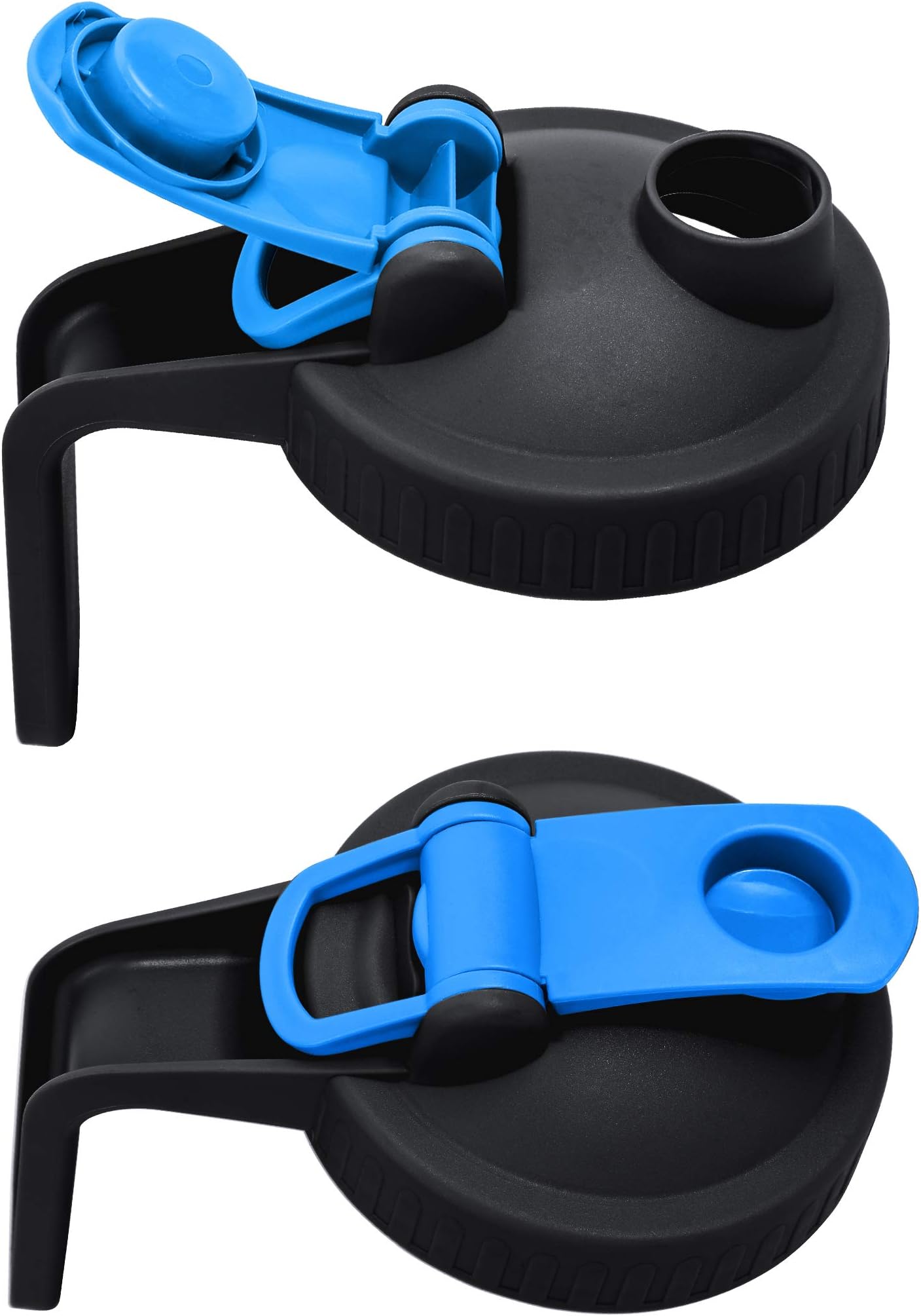 Wide Mouth Mason Jar Flip Cap Lid with Handle 2 Pack with Leak-Proof Seal and Easy Pour Spout,Reusable Canning Lids for Drink, Pour, Store!