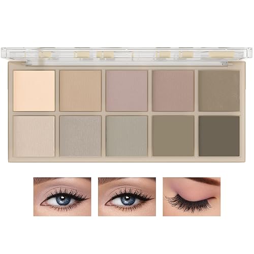 Miniatura 13 de Paleta de sombras de ojos ahumadas negras – brillo plateado, gris, oro, marrón – 9 colores – Acabado brillante y mate – Larga duración, resistente