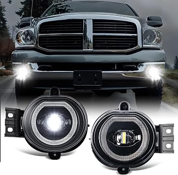 Fog Lights for Ram 1500 2002-2008 DRL Foglight Running Light OEM Fit IP67 | For Ram 2500 3500 2003-2009|Hard coating Lens|AEC-Grade LED Chip|Super Brightness|No error|3D lighting|DOT|SAE