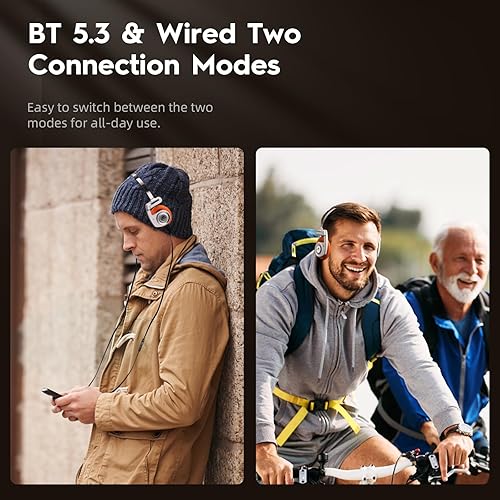 Miniatura 5 de okcsc Auriculares retro clásicos, estilo retro, auriculares inalámbricos BT en la oreja, auriculares retro ultraligerospelícula compuesta de clase