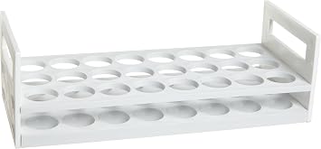 SP Bel-Art Scintillation Vial Rack for 25-30mm Vials, 24 Places, Durable Test Tube Rack Made of Corrosion-Resistant Polypropylene, Autoclavable Lab Tube Holder for Safe Sample Preparation, White Made in USA