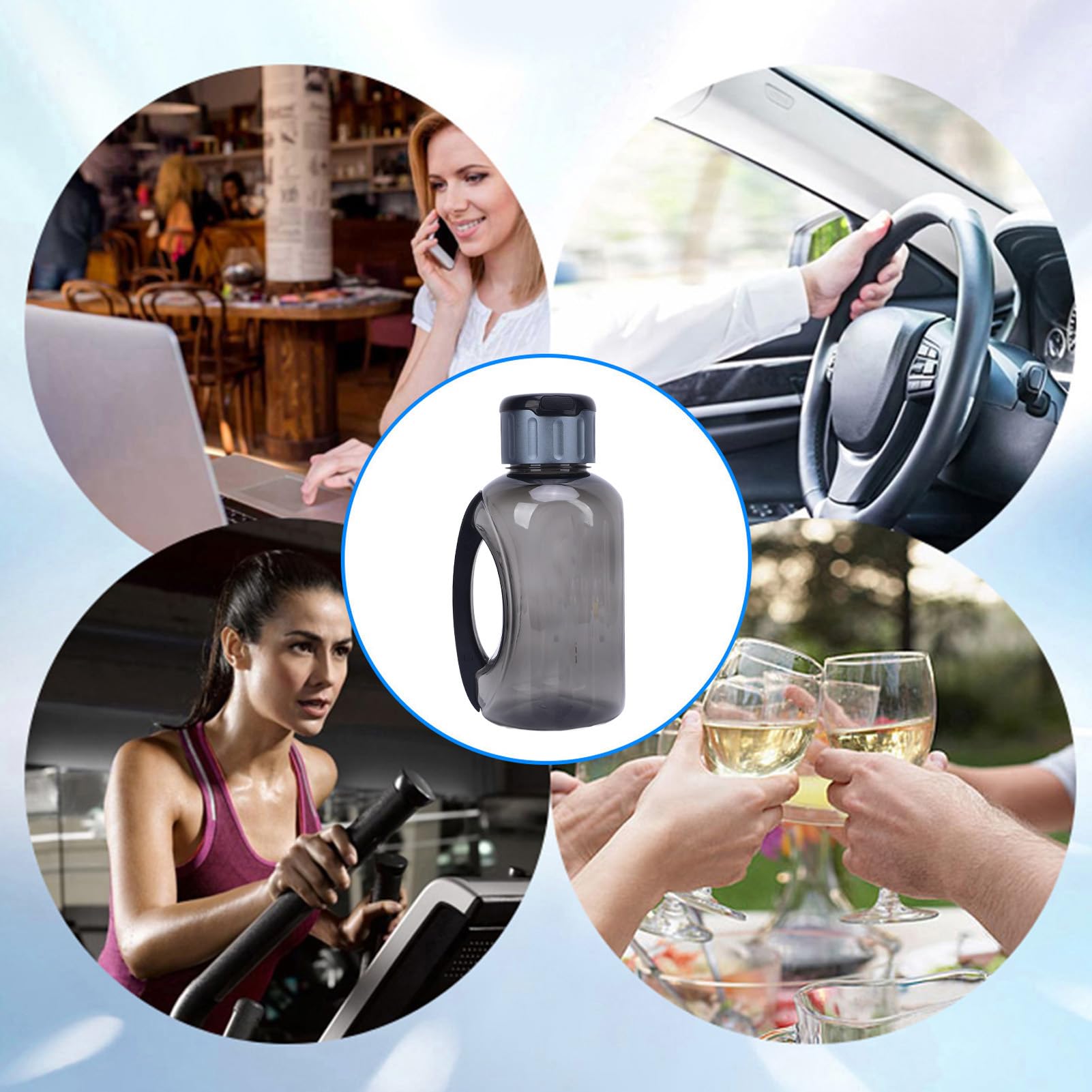 1,5L Wasserstoffwasserflasche, SPE -PEM -Technologie, Große Tragbare Wasserstoffflasche Im Fitnessstudio, Wasserstoffwasserflaschengenerator für Zuhause, Büro, Outdoor, Anti