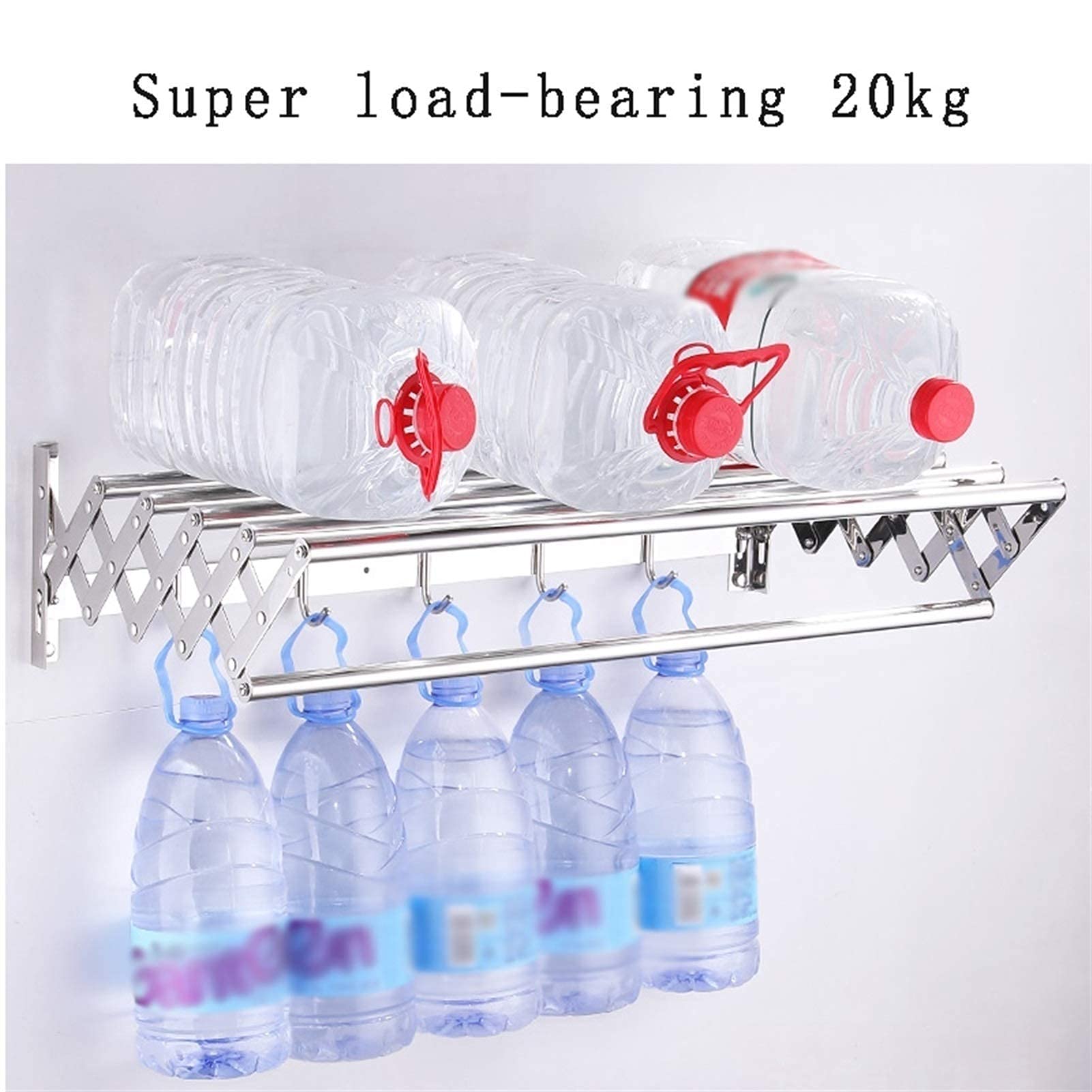 Genérico Toallero Perchero Secadora de Ropa Acero Inoxidable Montado en la Pared Toallero Plegable Ajustable Plegable Ahorro de Espacio Secadora con Gancho (Tamaño: 60 cm) El Nuevo ()