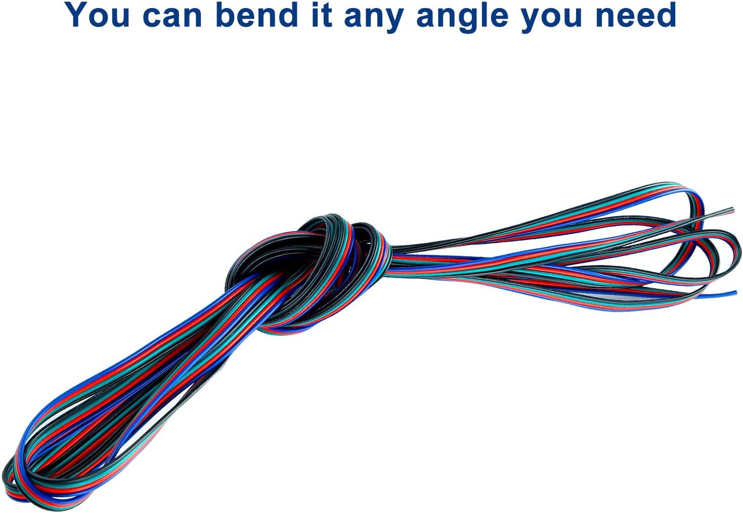 65.6 ft 4 Color 22 AWG RGB Extension Cable Line for LED Strip RGB 5050 3528 Cord 4pin wire