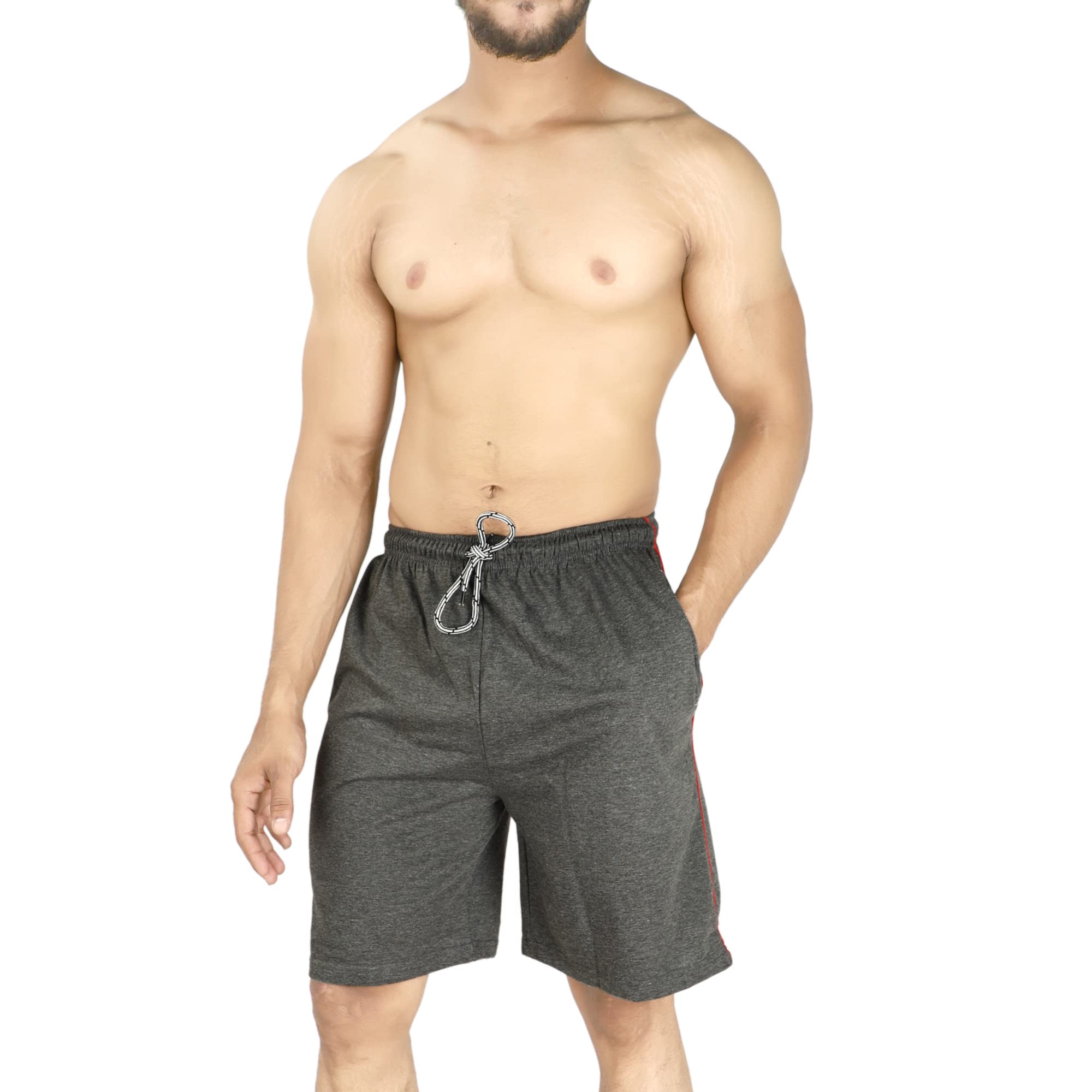 Men Knit Shorts -Smart Tech, Easy Stain Release, Anti Stat, Ultra Soft, Quick Dry (PC-Bermuda)-image-1