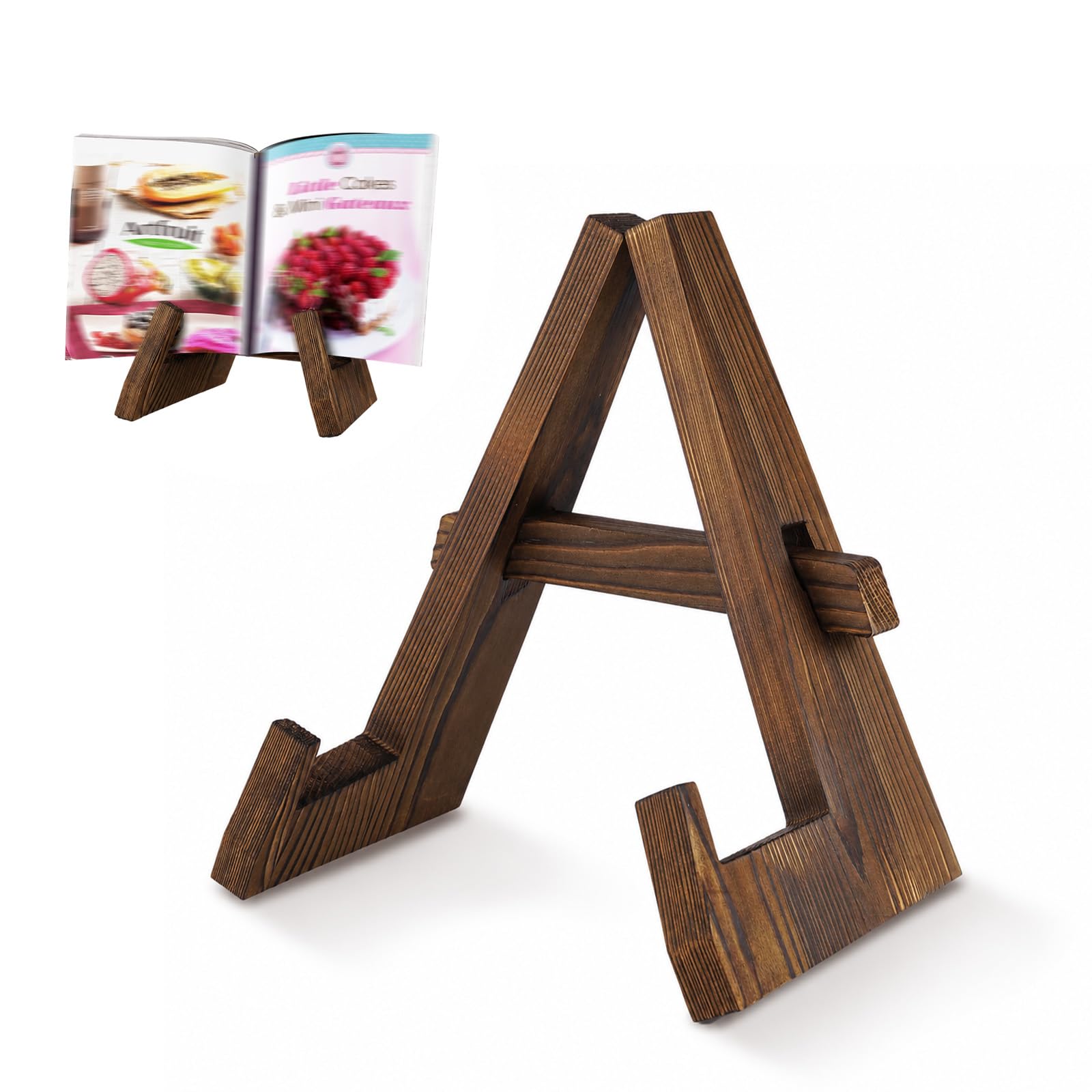 Squliicayy A-Frame Wooden Recipe Book Stand for Kitchen