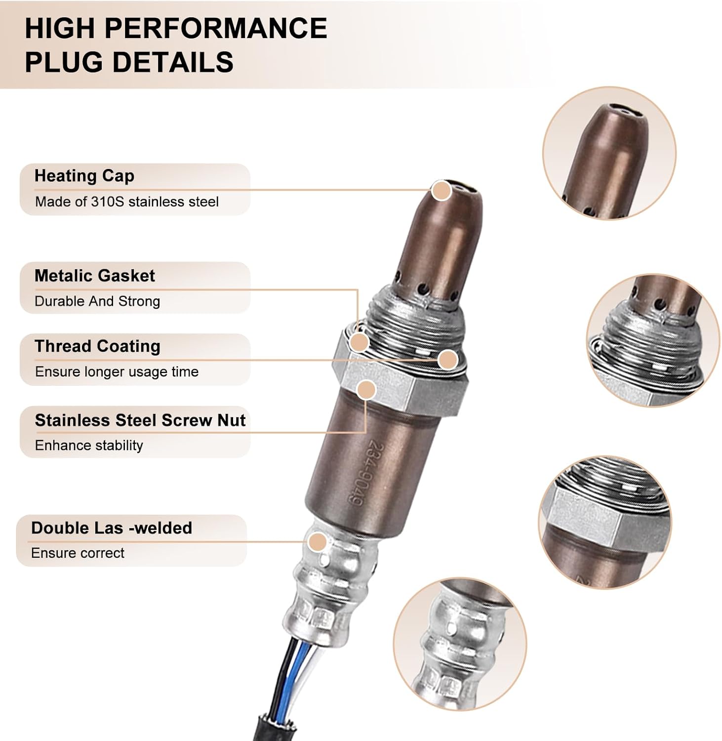 Oxygen O2 Sensor Upstream Fits for RAV4 2004-2012, for Toyota Camry 2003-2011, Sienna 2007-2010, Solara 2004-2008, for Lexus ES350 2007, for Scion XB 2008-2015 2.4L 3.5L Replace 234-9049